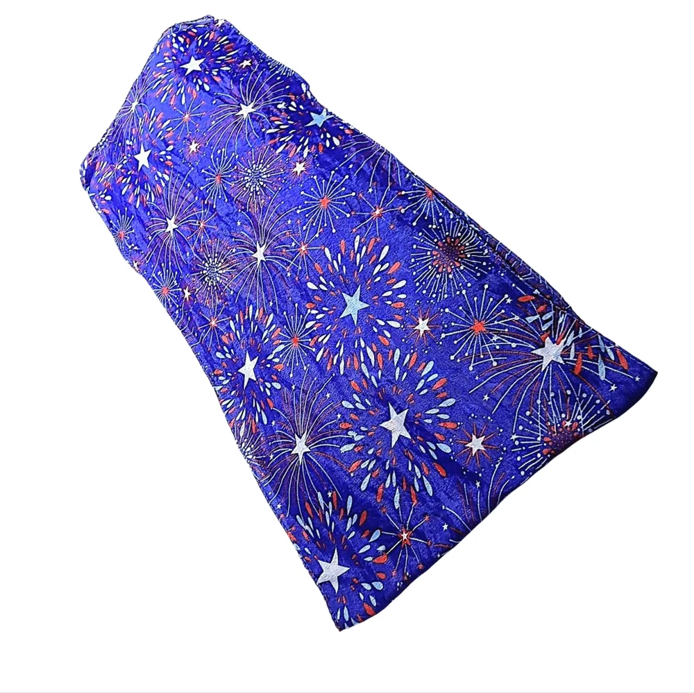 Vibrant Fireworks Patterned Polyester Semitransparent Scarf. 64